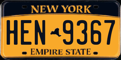 NY license plate HEN9367