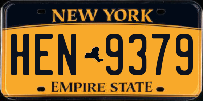 NY license plate HEN9379