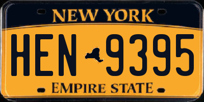 NY license plate HEN9395