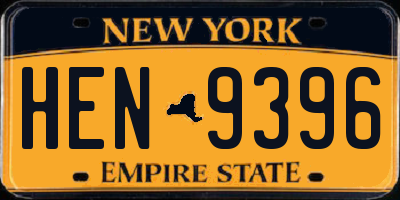 NY license plate HEN9396