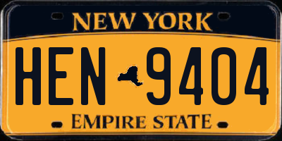 NY license plate HEN9404