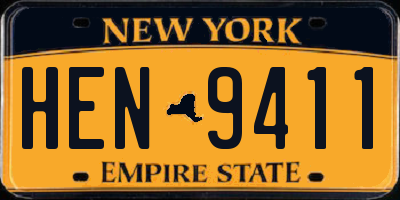NY license plate HEN9411