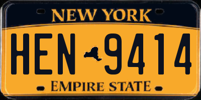 NY license plate HEN9414