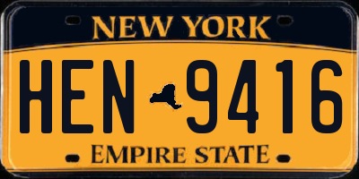 NY license plate HEN9416