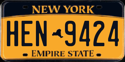 NY license plate HEN9424