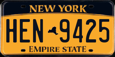 NY license plate HEN9425