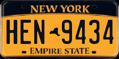 NY license plate HEN9434