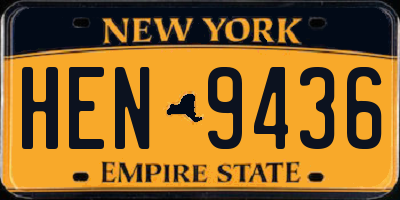 NY license plate HEN9436