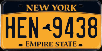 NY license plate HEN9438