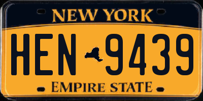 NY license plate HEN9439