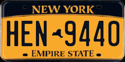 NY license plate HEN9440