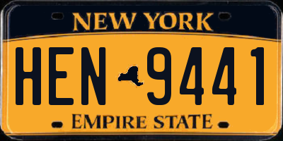 NY license plate HEN9441