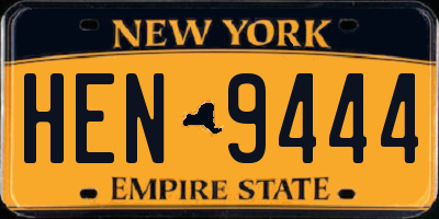 NY license plate HEN9444