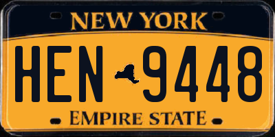 NY license plate HEN9448