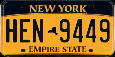 NY license plate HEN9449