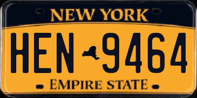 NY license plate HEN9464