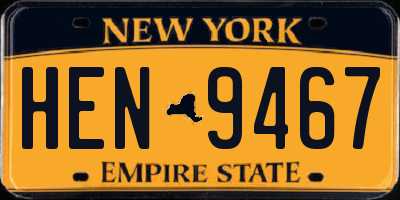 NY license plate HEN9467