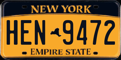 NY license plate HEN9472