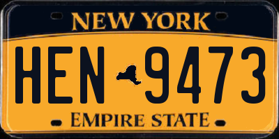 NY license plate HEN9473