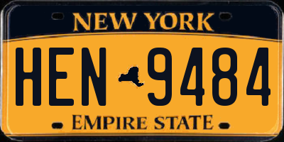 NY license plate HEN9484