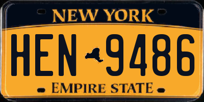 NY license plate HEN9486