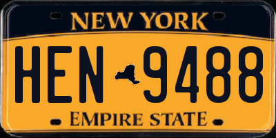 NY license plate HEN9488