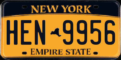 NY license plate HEN9956