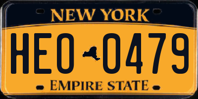 NY license plate HEO0479