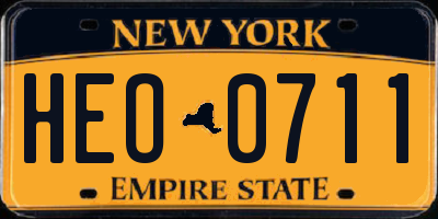 NY license plate HEO0711