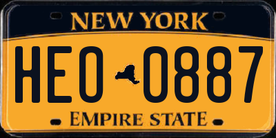 NY license plate HEO0887