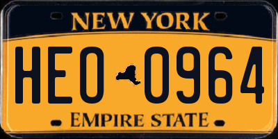 NY license plate HEO0964