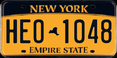 NY license plate HEO1048