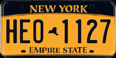 NY license plate HEO1127