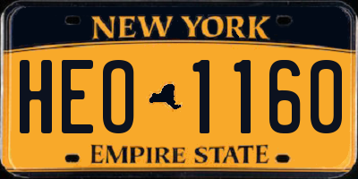 NY license plate HEO1160