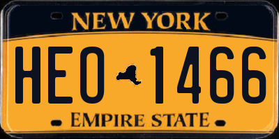 NY license plate HEO1466
