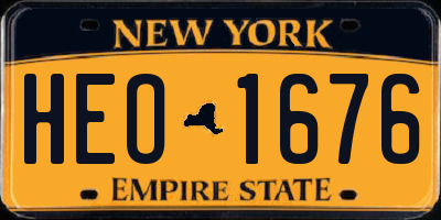 NY license plate HEO1676