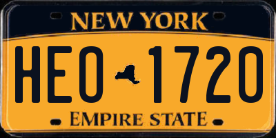 NY license plate HEO1720