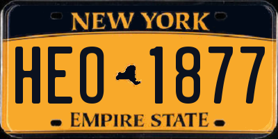 NY license plate HEO1877