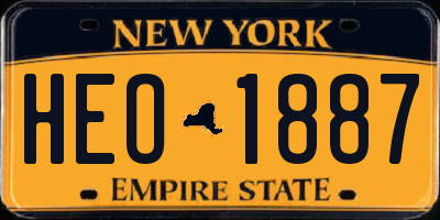 NY license plate HEO1887