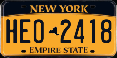 NY license plate HEO2418