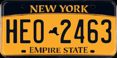 NY license plate HEO2463