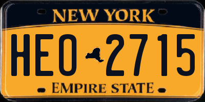NY license plate HEO2715