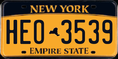 NY license plate HEO3539