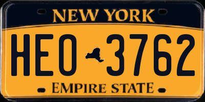 NY license plate HEO3762
