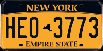 NY license plate HEO3773