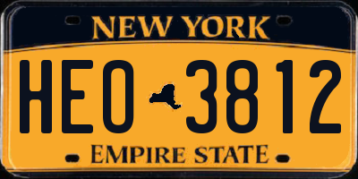 NY license plate HEO3812