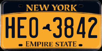 NY license plate HEO3842