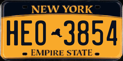 NY license plate HEO3854