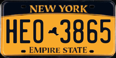 NY license plate HEO3865
