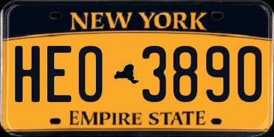 NY license plate HEO3890